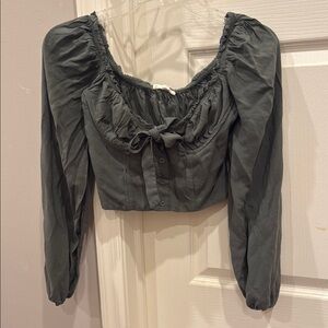 Women's Dark Green Long Sleeve Top